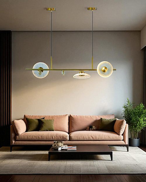 Asymmetric Ripple Glass Linear Chandelier